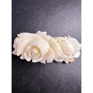 Vintage angel skin coral rose carving